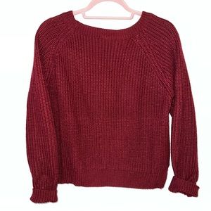 maroon knit sweater